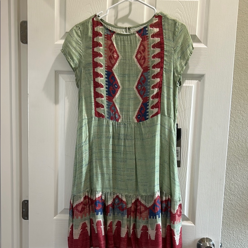 Double D Ranch Green and Red Patterned Top